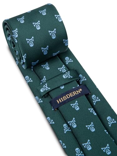 Image of HISDERN Ties for Men Classic Animal Tie and Pocket Square Set Jacquard Woven Silk Neckties Handkerchief Wedding Party