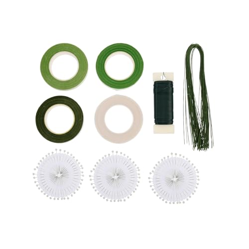 HOMSFOU Floral Stem Wire Tapes Flower Arrangement Kit Set of Tools for Dried Flower Making Safe Easy to Use