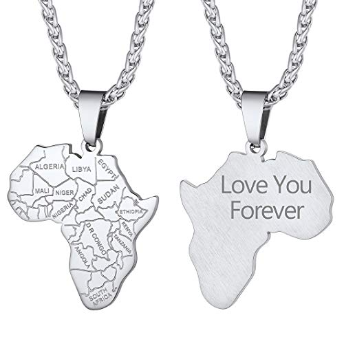 Pendentif carte d'Afrique avec éléphant à porter au quotidien pour affirmer son style ethnique