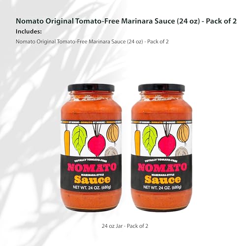 Nomato - 2 Pack of Original Tomato Free Marinara Sauce (24 oz) - Tomato Free, Gluten Free, Nut Free and Dairy Free (Marinara, 2 Pack)