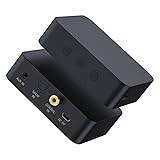 TV to Headset Optical Bluetooth 5.0 Transmitter Receiver with Volume Control, Supports AUX/Coaxial/Optical Audio Inputs, No Batteries Required, Delayed Wireless Audio Adapter for TV/Computer/Airplane