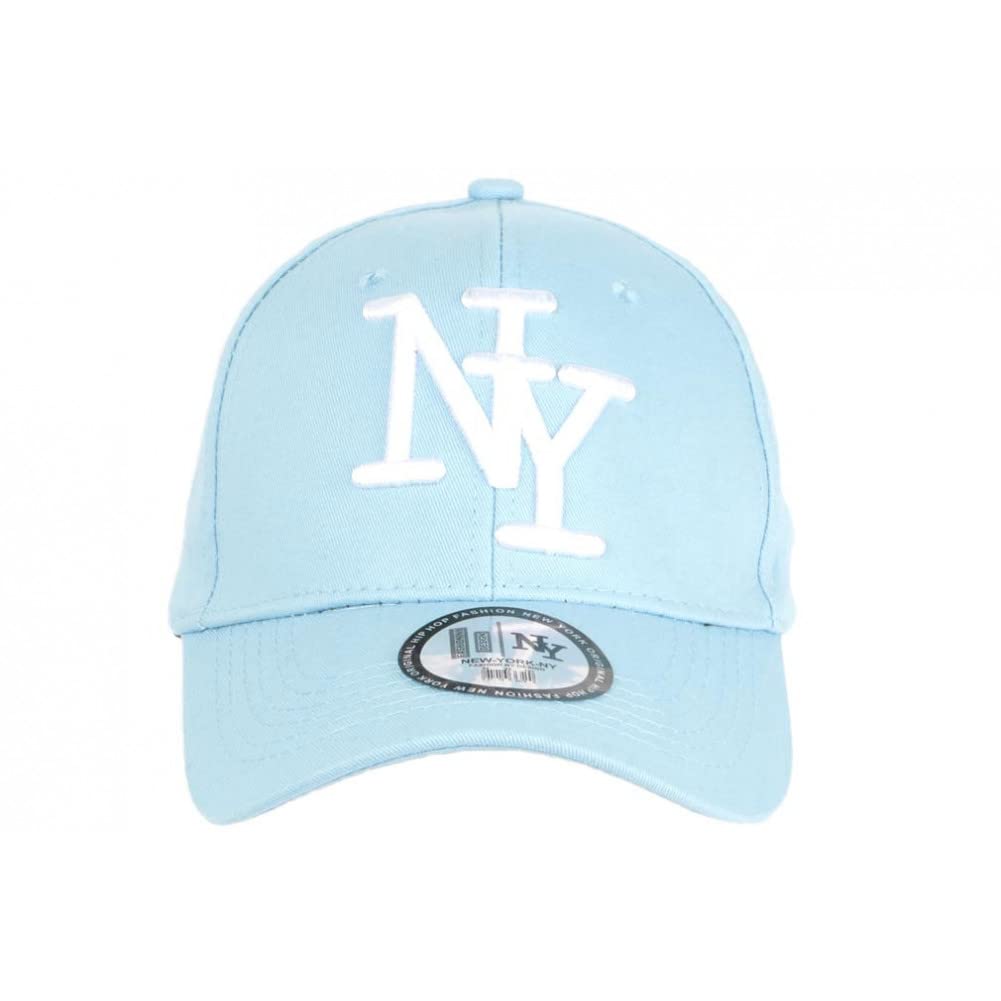 Hip Hop Honour Casquette Enfant NY Bleu Clair et Blanche Wazzy de 7 à 11 Ans - Taille Unique