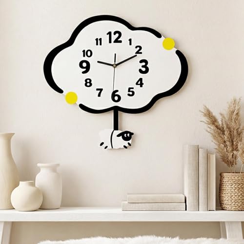 Horloge murale cadeau à suspendre acrylique noir et pendule moderne