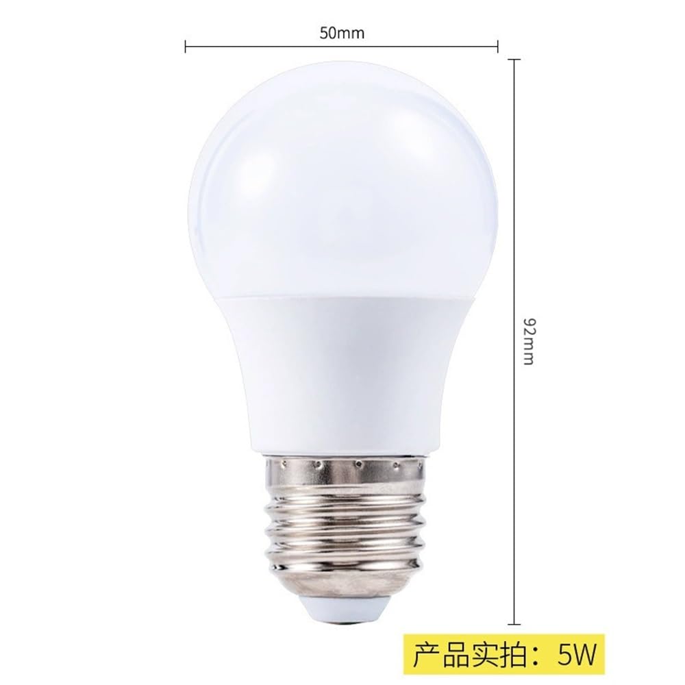 HongHeFu, Paquete de 20 bombillas LED regulables CA 200-240 V A50/A60 5/9 W E27 Iluminación doméstica Lámpara de plástico + aluminio Fuente de luz(Cool White 6000K,E27-9W)