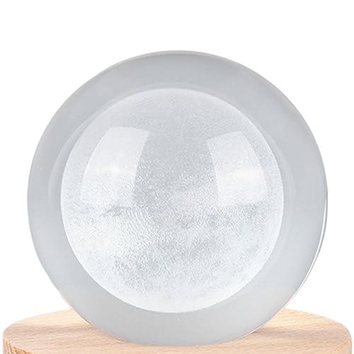 TITA-DONG 6cm 3D Crystal Ball Lamp, Luminous Clear Sculpture Round Astronomy Night Light with Base, Miniature Night Light for Kids Teens Boys and Girls by TITA-DONG - Used condition - Image 7