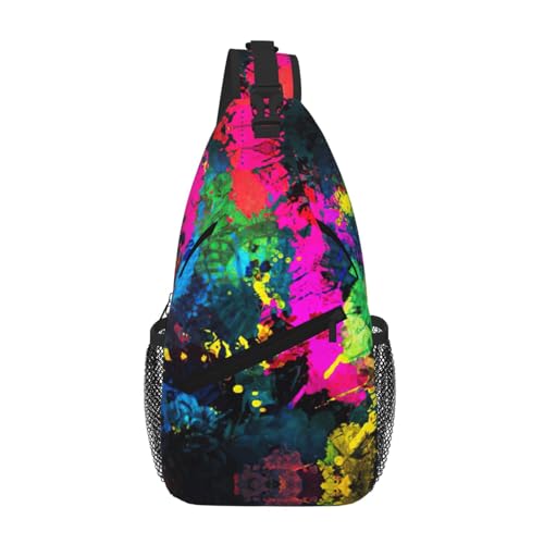 Sac poitrine léger et ergonomique imprimé peinture abstraite multi-porté