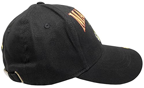 Gorra negra de algodón bordada U.S. Marines ajustable miniatura 6