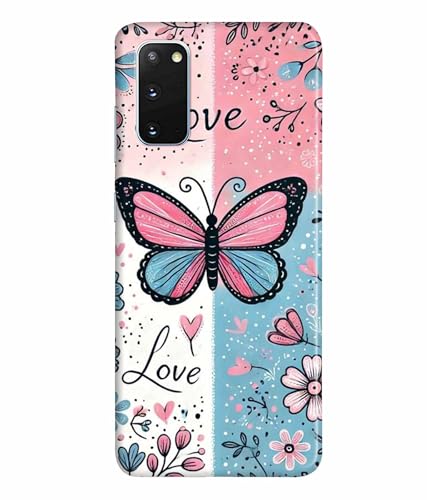 Image of Printed Hard Back Case Cover & Compatible for Samsung Galaxy S20 | Butterfly Painting Art (Multicolor) - D1203