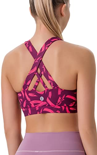 Running Girl Sports Bra For Women, Criss-Cross Back Padded Strappy Sports Bras Medium Support Yoga Bra With Removable Cups (Wx2353D-Freedom Red, S) #TOP5