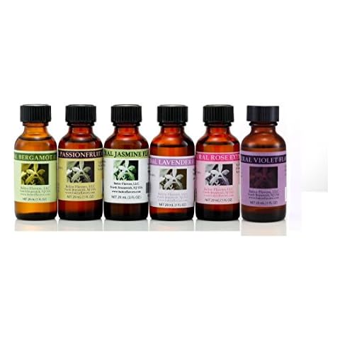 Bakto Flavors Floral Collection, 1-fluid ounce Bottles, Pack of 6 - Bergamot, Passionfruit, Jasmine, Lavender, Rose, Violet Cover