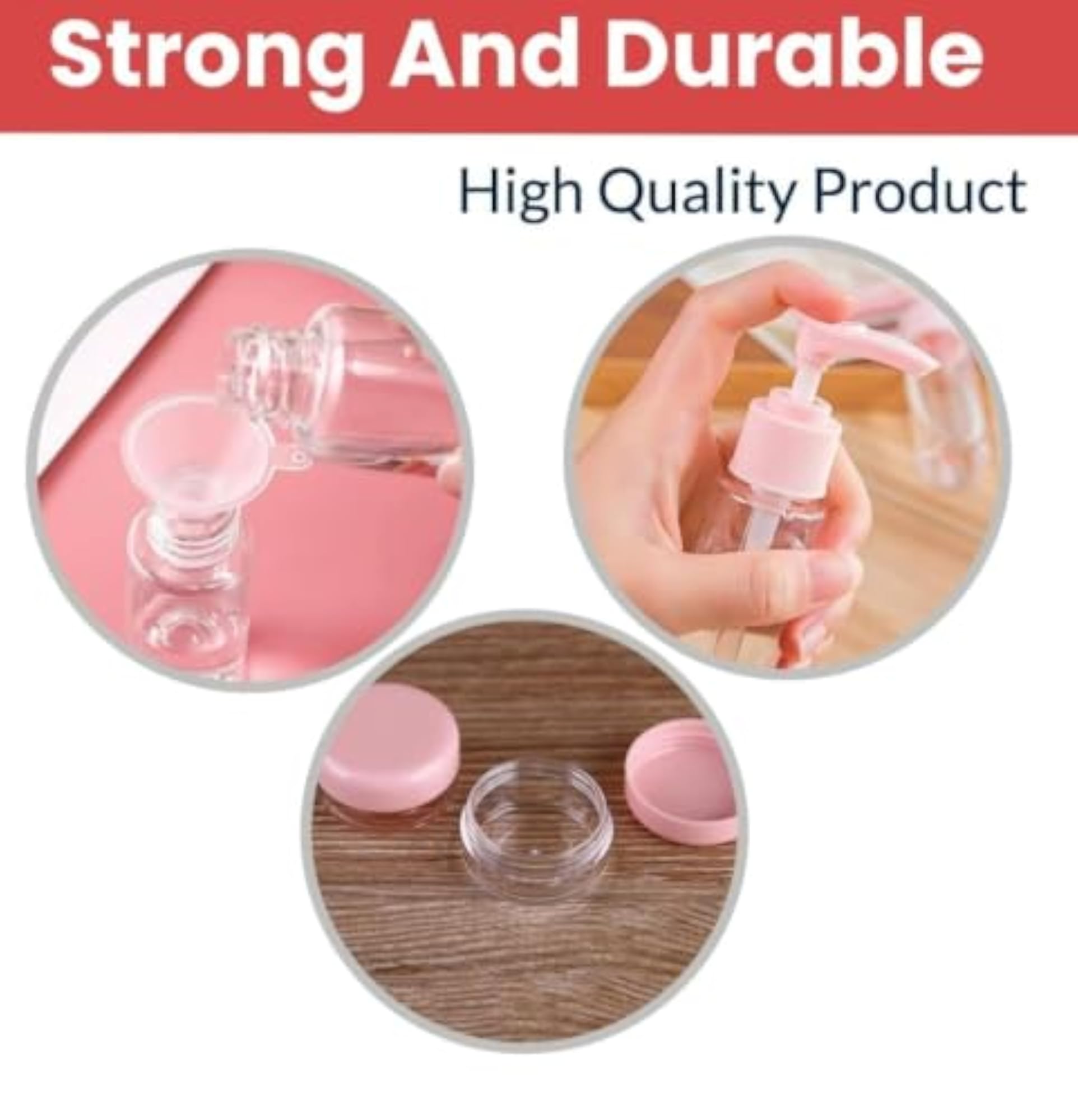 Manitoba Travel Bottle Kit with Pouch, Refillable Toiletry Set