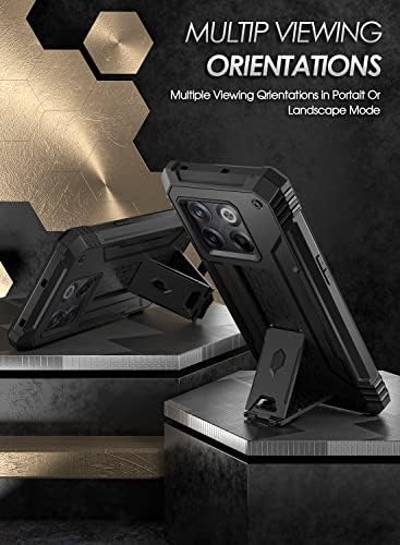 POETIC Polypropylene Revolution Series Designed for Oneplus 10t Case, Full-body Rugged Dual-layer Shockproof Protective Cover With Kickstand and Built-in-screen Protector, Black