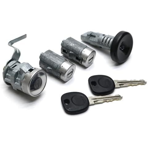 New 4-PC Ignition Tailgate & Door Lock Cylinder Set w/GM Logo Keys Compatible with 2007-2013 Silverado Sierra GM Truck Cover
