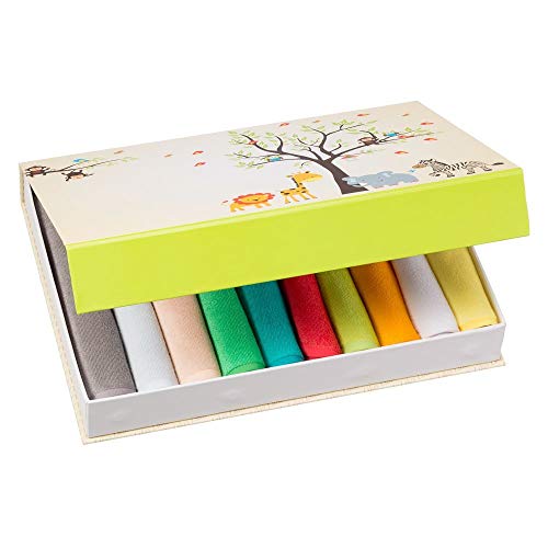 Little-Likes Waterproof Baby Bibs with Three Snaps, Unisex, Baby Gift Box, 10 Pack, Solid Colors