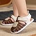WaiHeikki Infant Baby Boys Summer Sandals Fashionable Cute Bear Patch Comfortable Non Slip First Walking Shoes (Dark Brown, 9-12 Months)