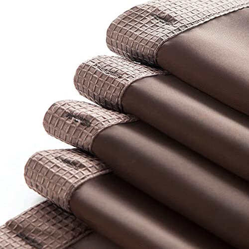 Dainty Home Smart Design Complete 2 In 1 Waffle Weave Hotel Spa Style Fabric Shower Curtain Snap On/Off Waterproof Detachable Liner Set, 72 Inch Wide X 72 Inch Long,2 Count, Chocolate Brown #TOP5