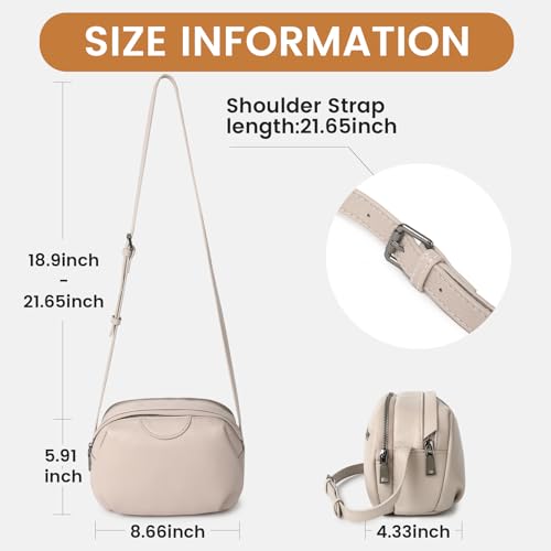 KOGTLA Genuine Leather Crossbody Bags for Women, Travel Purses with Adjustable Strap4