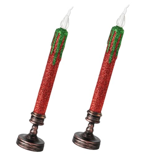 Velas navideñas sin llama de luz delicada con diseño creativo y seguro de plástico