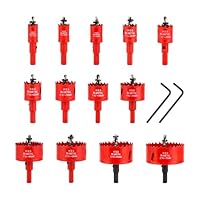 Lochsäge Set - 13tlg Lochkreissäge 18mm-75mm, Universal Metall Lochsägen Lochbohrer mit Sechskant-Schaft und Bohrer für Holz, PVC, Kunststoff und Stahl usw.