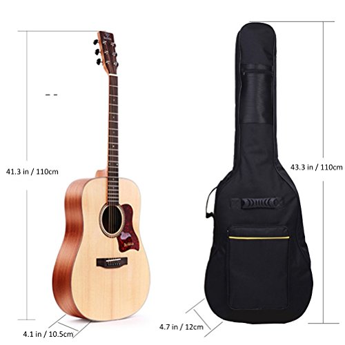 ULTNICE Housse de guitare Sac à gants folklorique imperméable à l’étui Noir Doublé à doux Bracelet rembourré Gig Bag… - Les Beatles, Paul McCartney, John Lennon, RIngo Starr, George Harrison ULTNICE Housse de guitare Sac à gants folklorique imperméable à l'étui Noir Doublé à doux Bracelet rembourré Gig Bag… – Image 3