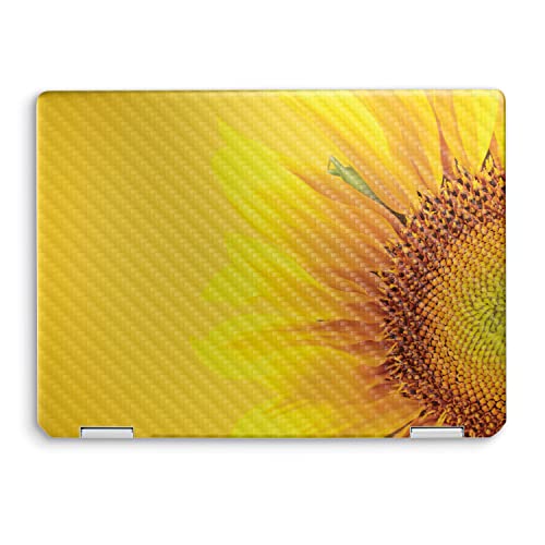 Image of MightySkins Carbon Fiber Skin Compatible with HP Spectre x360 14 inch (2022) Full Wrap Kit - Sunflower Yellow | Protective, Durable Textured Carbon Fiber Finish | Easy to Apply | Made in The USA