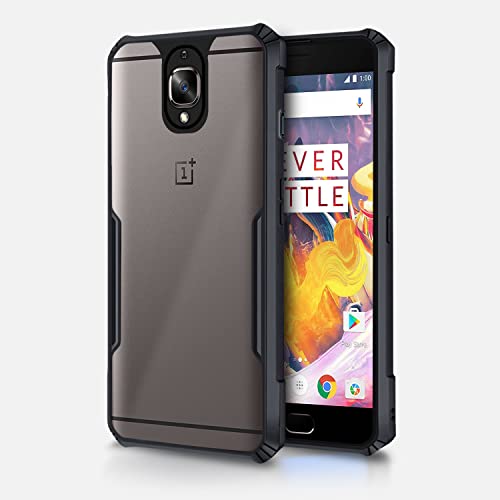 Image of Pikkme Oneplus 3T Back Cover | Crystal Clear Transparent Back | Ultra Hybrid | Full Camera Protection | Raised Edge | Bumper Back Case for Oneplus 3T (Black)