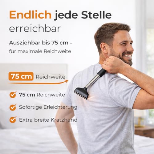 4x Rückenkratzer Teleskop: Breite Kratzhand als Massagegerät und Rückenkrauler 2