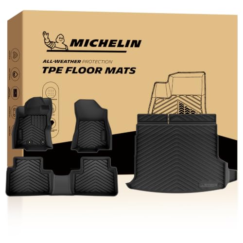 Image of Michelin Vehicle Mats for 2025-2026 Subaru Forester Hybrid (4 Piece) | Not Fit Gas, All-Weather TPE Custom Fit Liner, Premier