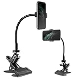 ★ Mehrwinkelverstellung: Die Gesamtlänge beträgt 35 cm, und das Metallrohr ist 25 cm lang. Sie können die Höhe und den Winkel der Halterung ändern, indem Sie den Handyclip, das Metallrohr oder das Kardangelenk verstellen, um die gewünschte Position zu erreichen