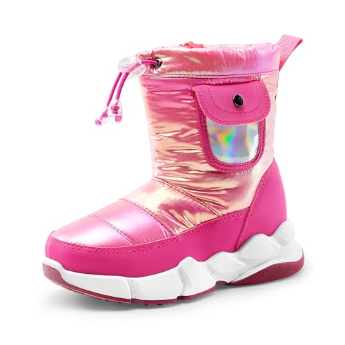 DREAM PAIRS Boys Girls Snow Boots Water Resistant Non-Slip Mid Calf Lightweight Athletic Outdoor Warm Winter Shoes for Little/Big Kids