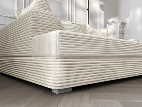 Fun Möbel Ecksofa Couchgarnitur Sofa Oskar (Grau, Seite Rechts) – Bild 6