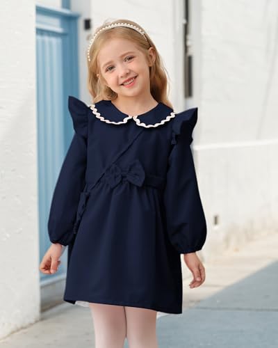Kucnuzki Baby Girl Dress Toddler Girl Clothes Long Sleeve Ruffle Dress Fall Winter Casual Dresses Cute Kids Clothes2