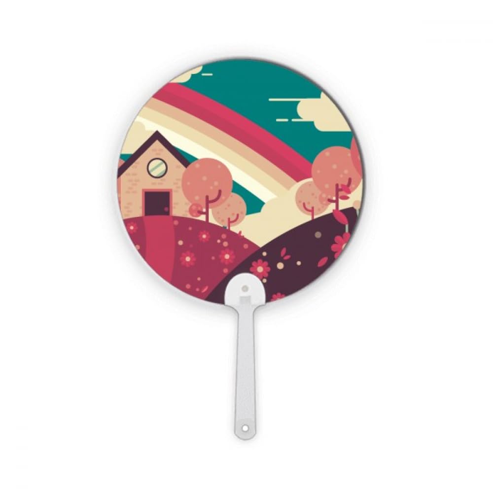 Éventail rond en plastique motif cartoon pour surmonter la chaleur avec élégance