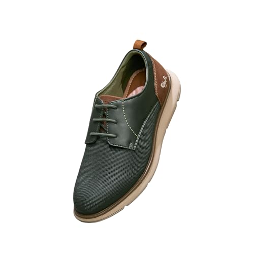 Image of Neeman's Textured Derby Sneakers for Men | PU & Micro-Suede Upper, Cushioned EVA Sole | Lightweight Lace-Up Casual Shoes for All-Day Comfort.