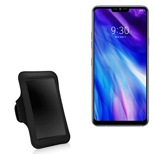 BoxWave Case Compatible with LG G7+ ThinQ - Sports Armband, Adjustable Armband for Workout and Running for LG G7+ ThinQ - Jet Black