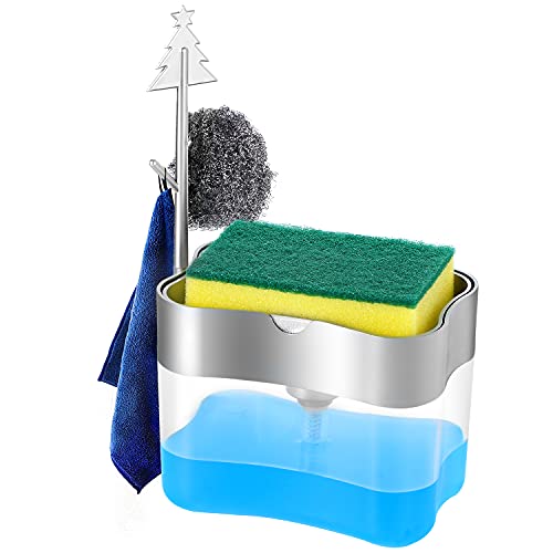 Premium Quality Soap Dispenser With Added Features - Dish Soap Dispenser - Countertop Kitchen Soap Dispenser, Sink Dish Washing Soap Dispenser 13 Ounces (Sponge Included) #TOP3
