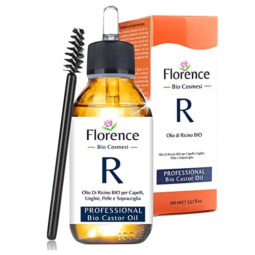 ACEITE DE RICINO ORGÁNICO | 100% Puro, Natural | GRANDE 100ml | Prensado en Frío | Pestañas, Cejas, Cara, Cuerpo, Cabello, Barba, Uñas | Vegan Castor Oil | Botella de Vidrio + Pipeta + Cepillo