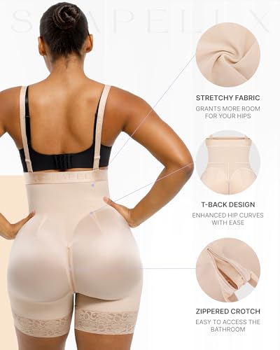 Image of SHAPELLX Faja Colombianas Side Zipper Tummy Control Postpartum Shapewear | Butt Lift Body Shaper, 3-Layer Firm Compression, Side Zipper Easy Wear, Open Crotch, Adjustable Straps, Daily & Postpartum