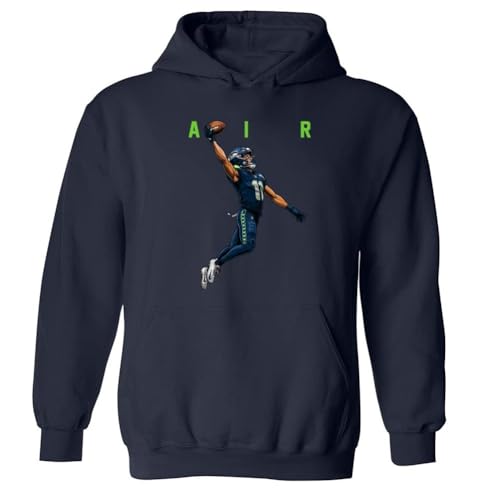 BarleyCone Jaxon Smith-Njigba AIR JSN Seattle Hooded Sweatshirt Hoodie ADULT XL Navy Blue