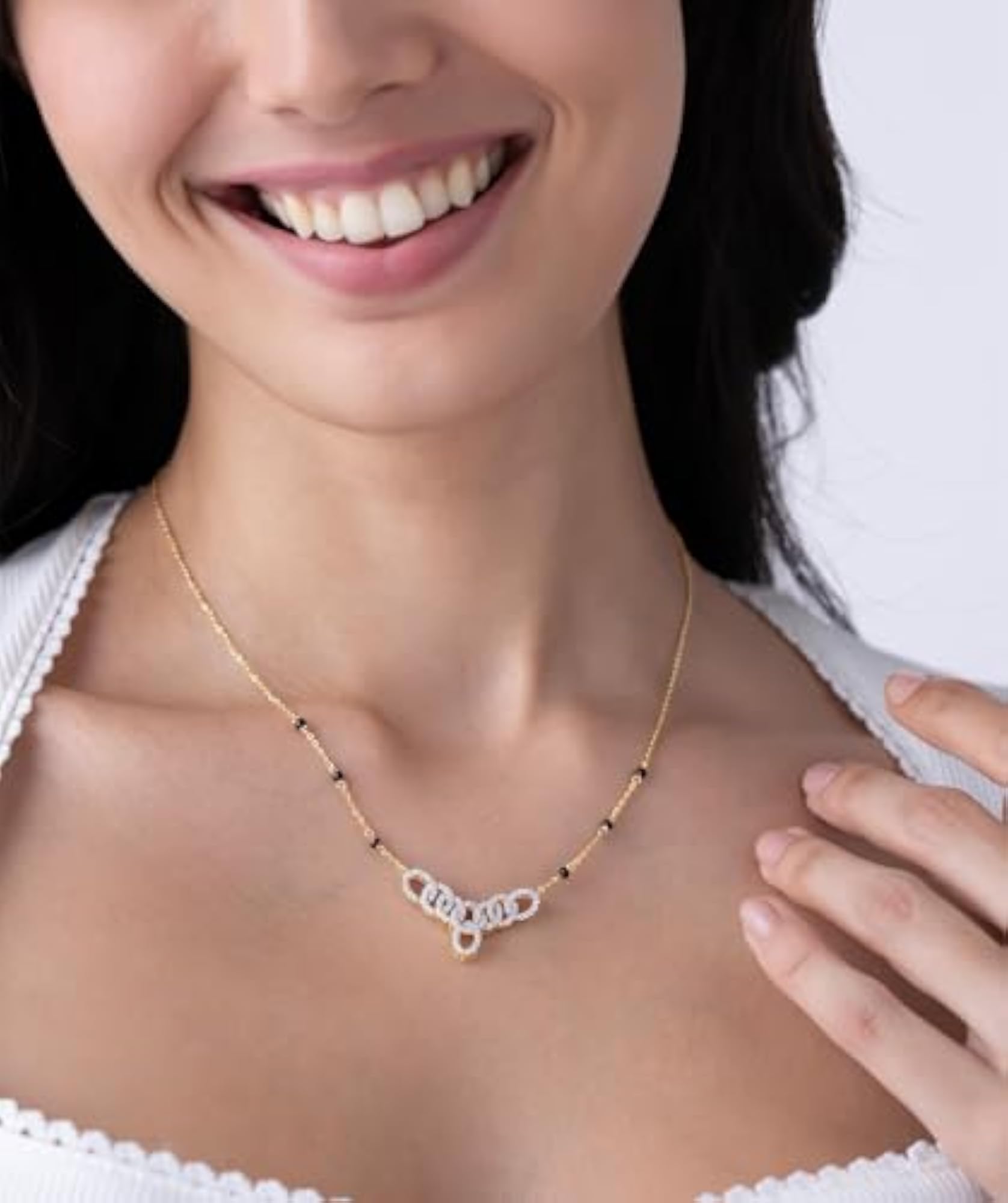 Women's 18k Gold Vermeil Interlinked Mangalsutra, Dainty