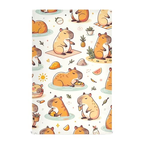 ODAWA Funny Capybaras Dish Towels Kitchen Dishcloth Towels DishCloths for Kitchen, Set of 1