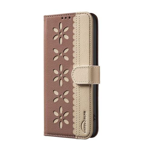 Étui pour Vivo Y05 4G marron idéal pour voyager léger grâce au portefeuille