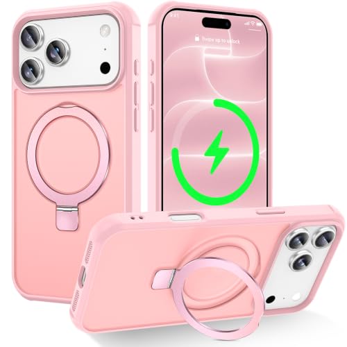 CHAOFEnG Compatible with iPhone 18 Pro Case with Stand, Pink