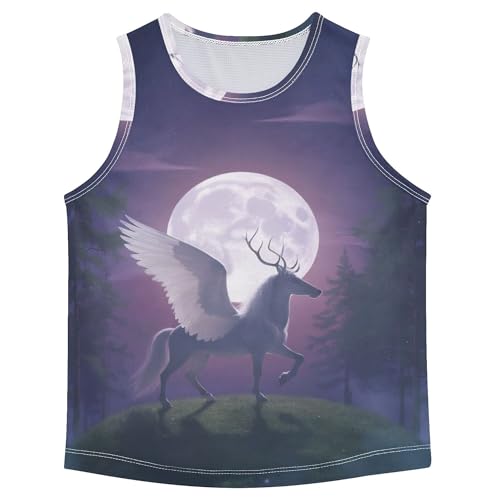 JUNZAN Fantasy Landscape Boy Athletic Tank Tops Sleeveless Kids Vest Boys Basketball Shirt for Surfing Vacation Swim 3T