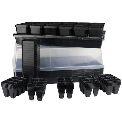 Bootstrap Farmer Ultimate Seed Starter Kit in Black with Humidity Domes for Indoor Seed Starting, Propagating, Germinating