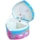 Caja de joyería con música giratoria de unicornio: La caja de joyería con música puede reproducir melodías que encantan a los niños y, además, cuando se abre, un unicornio giratorio se pone en movimiento