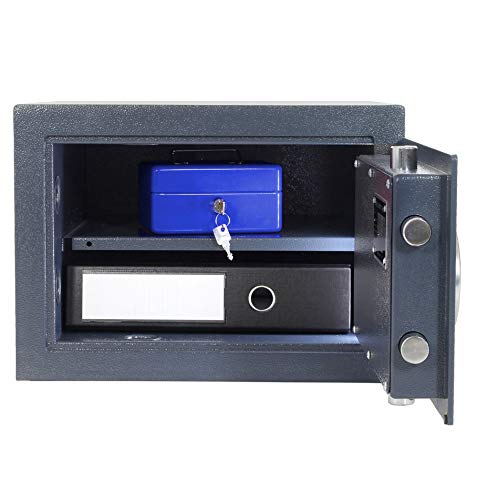 SafeHero Möbeltresor Klasse 0/N EN 1143-1 Secureo Harrier 2 | H300xB420xT390 mm | 35 kg | Elektronikschloss | Feuerfalz für Basis-Brandschutz