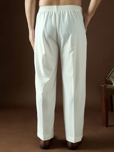 Image of Men'S Casual Regular Korean Pant | Solid Traditional Pant for Kurta | Festive, Wedding