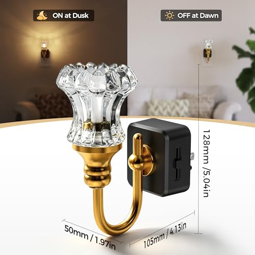 Image of DORESshop Night Light,Striped Flower Night Lights Plug into Wall 2 Pack