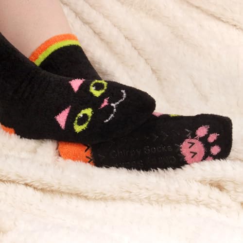 Image of BambooMN Super Soft Warm Cute Women's Animal Non-Slip Fuzzy Fluffy Crew Winter Home Socks